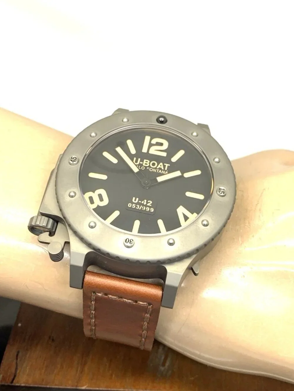 U-Boat U-42 Men's Watch Titanium Case Lefty Automatic Limited Edition 53mm + Box